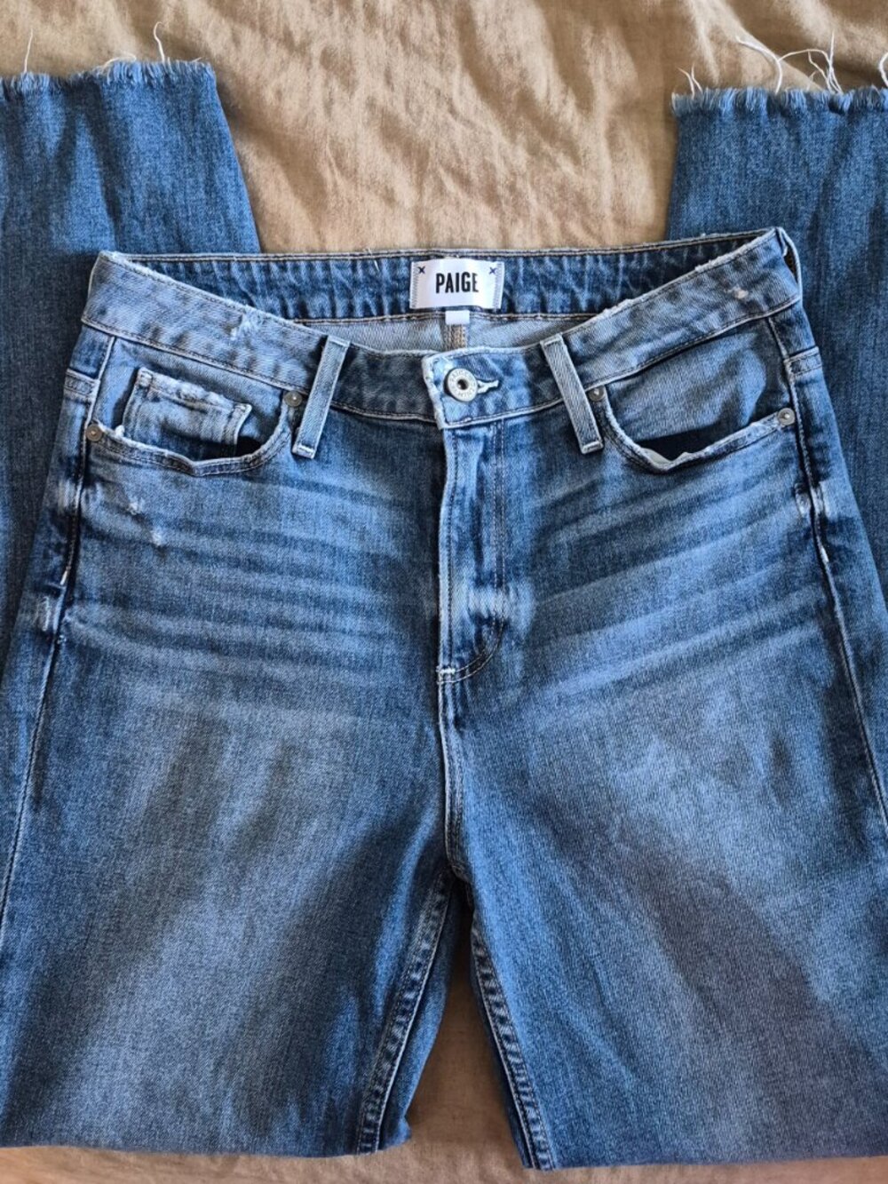 Paige Hoxton Slim raw hem jeans size 28